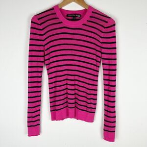 Veronica Beard Pink Stripped Linen Sweater Lightweight Small​